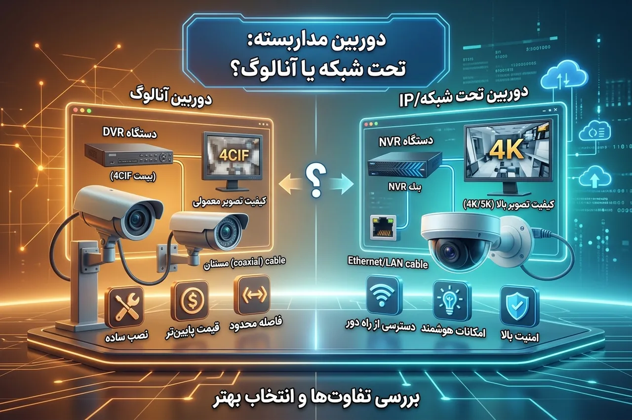 تفاوت کیفیت تصویر در دوربین تحت شبکه و آنالوگ