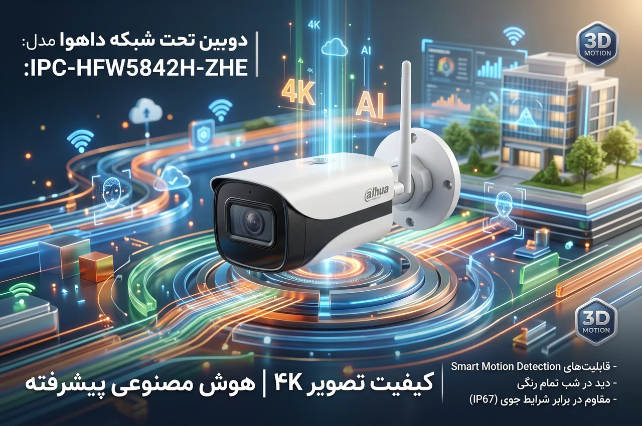 معرفی دوبین تحت شبکه داهوا مدل IPC-HFW۵۸۴۲H-ZHE